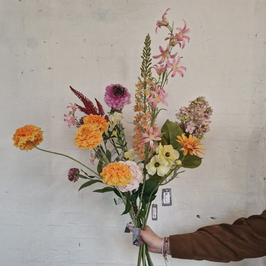 Silk Wildflower Bouquet Orange - Pink - Yellow