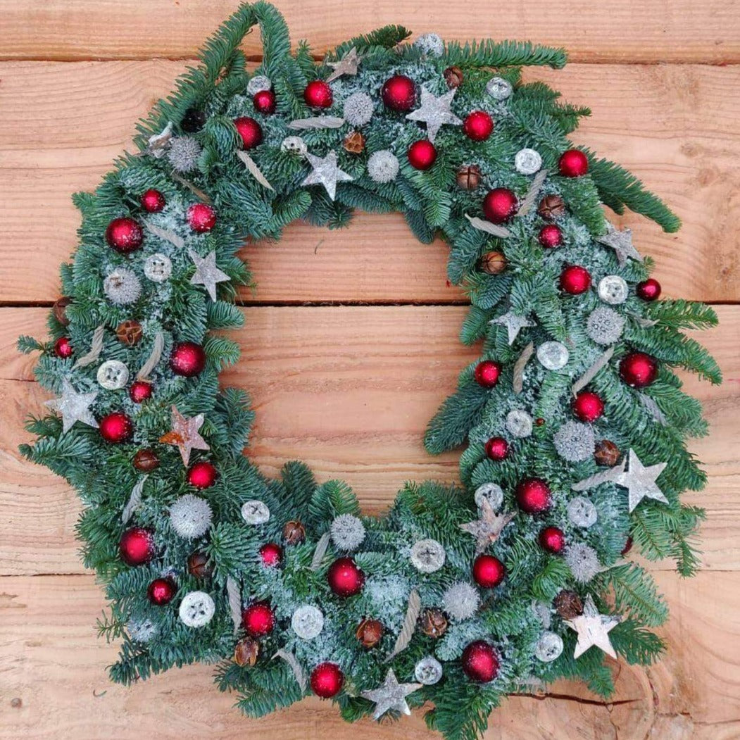 Kerstkrans 55 cm rood