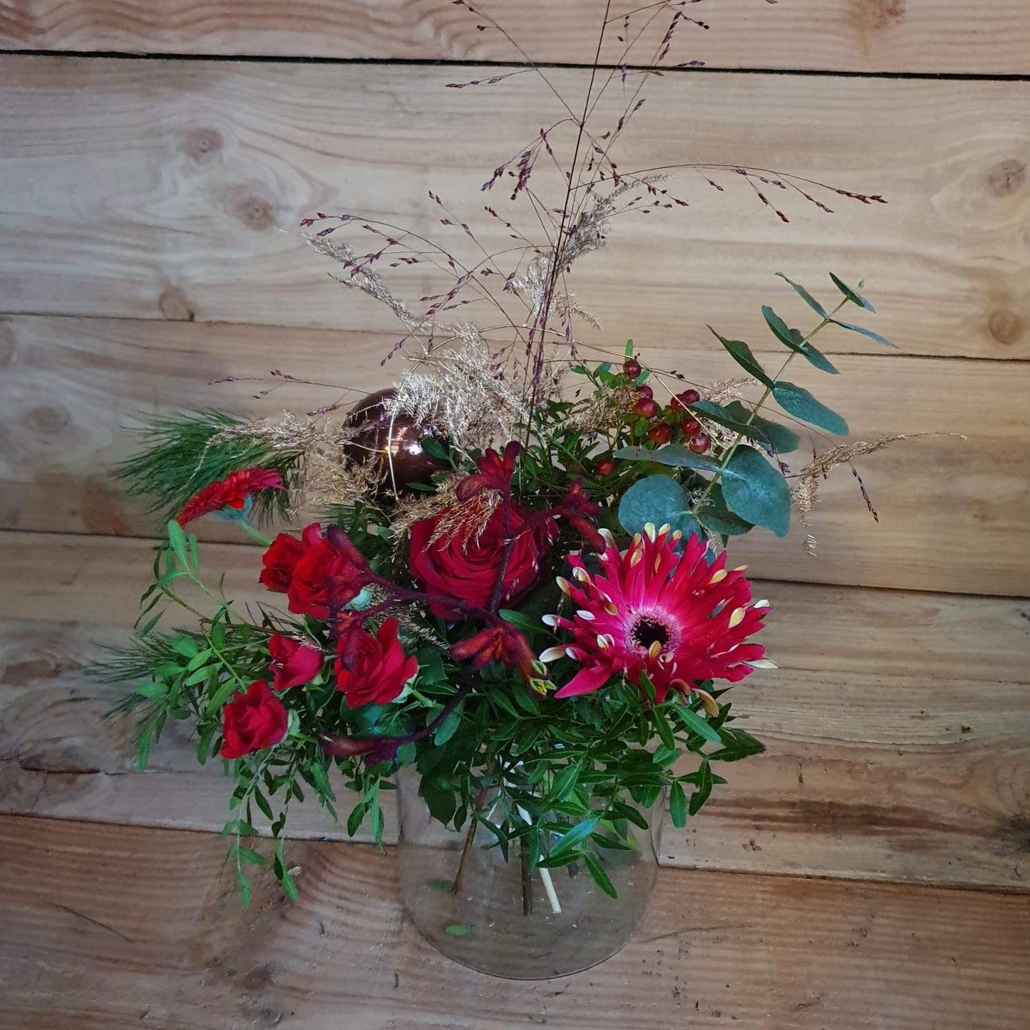 Kerstboeket klein rood