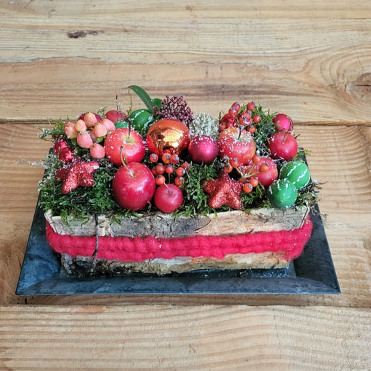 Kersttaart langwerpig rood